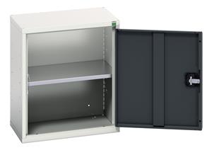 verso economy cupboard with 1 shelf. WxDxH: 525x350x600mm. RAL 7035/5010 or selected Verso Wall Mounted Cupboards with shelves